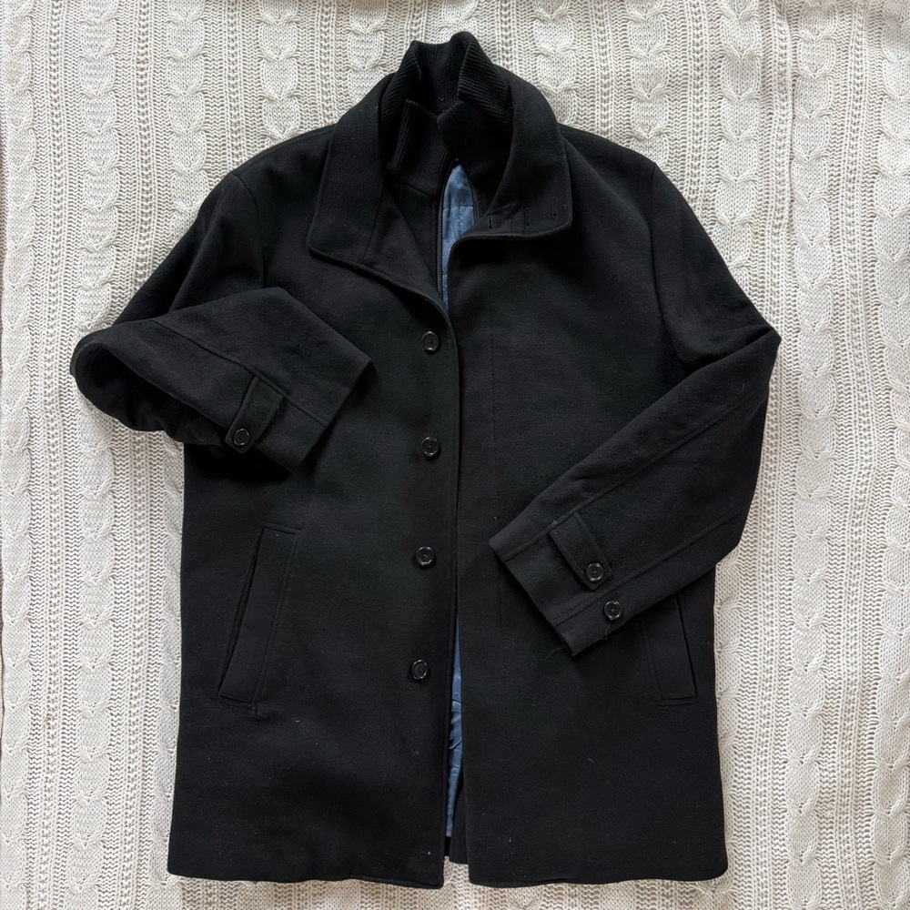 Cardinal of Canada Men's Black Overcoat Pea Jacket Large